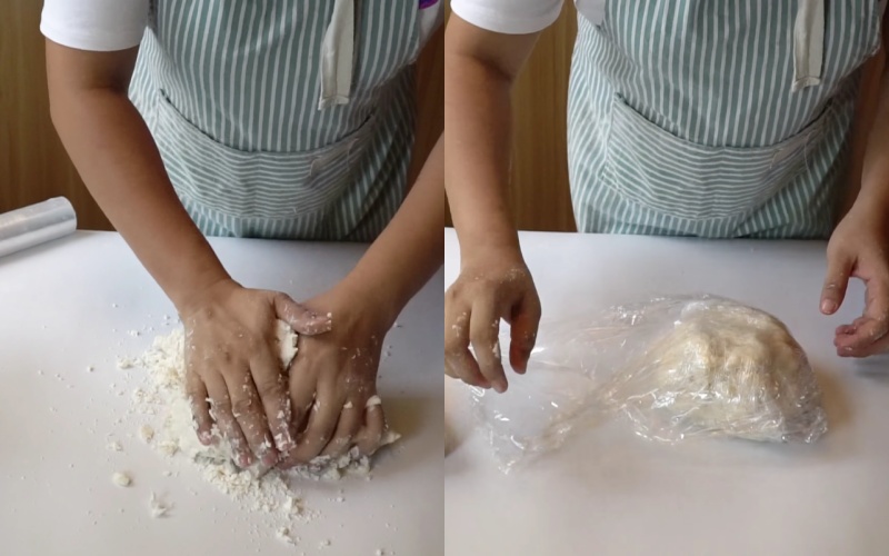Bột được bọc trong màng thực phẩm