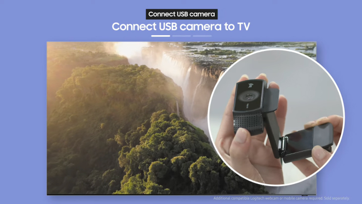 Kết nối webcam thông qua cổng USB trên tivi