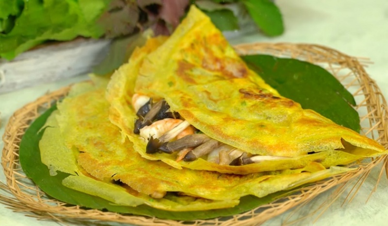 Món bánh xèo nấm mối