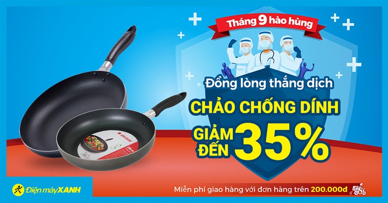 Chảo giảm lớn 35%, giá chỉ từ 150K. Mua online, giao nhanh miễn phí