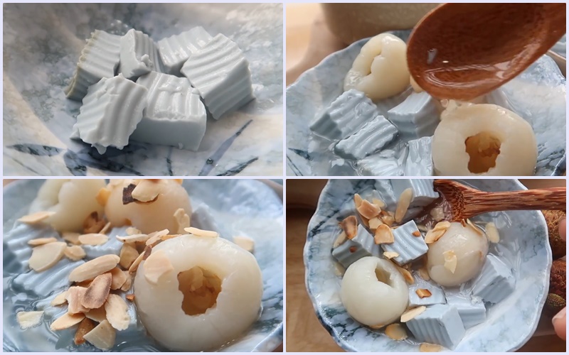 Bày lần lượt các nguyên liệu ra chén và thưởng thức