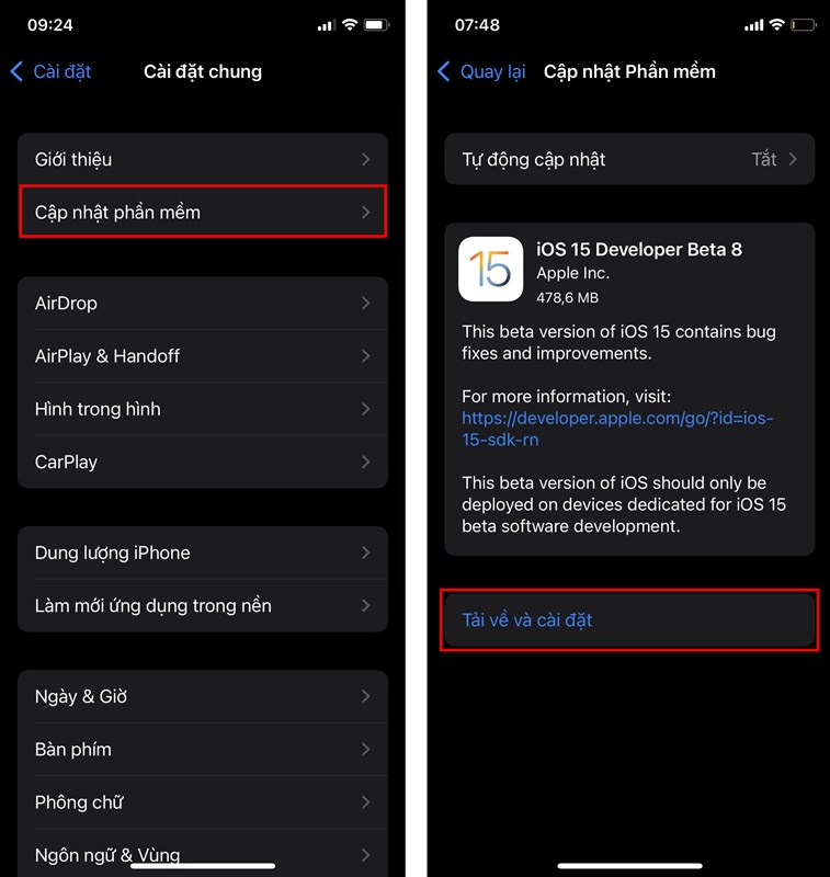 Cách cập nhật iOS 15 Beta 8