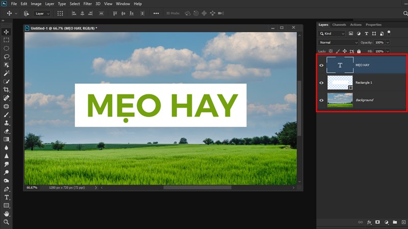 Cách làm chữ trong suốt trong Photoshop