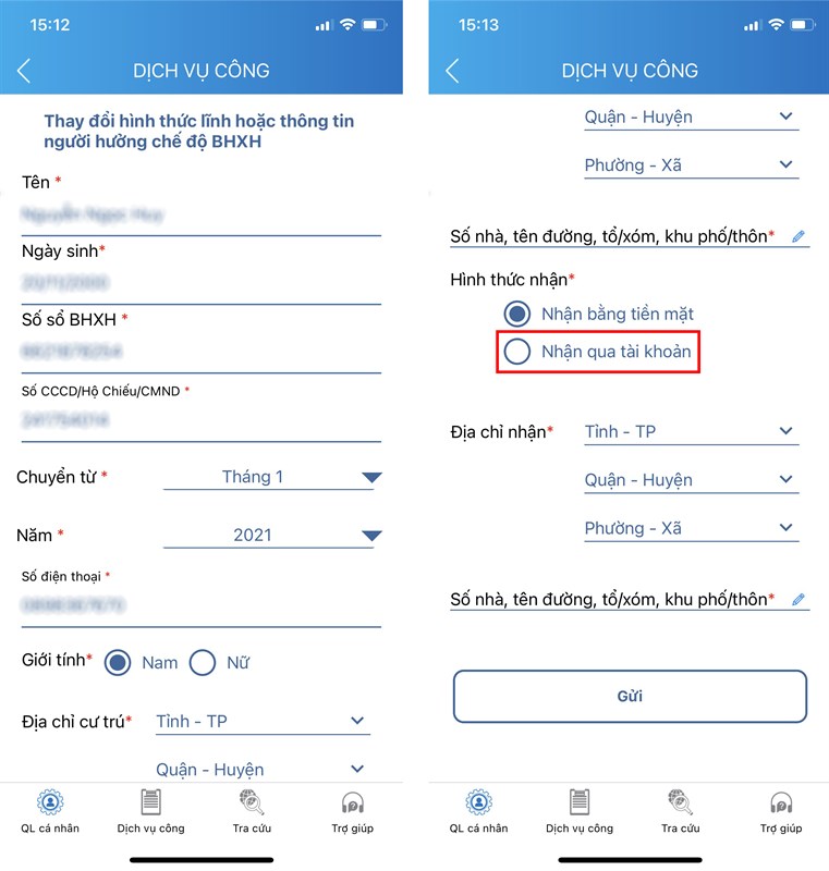 Cách nhận lương hưu tại nhà