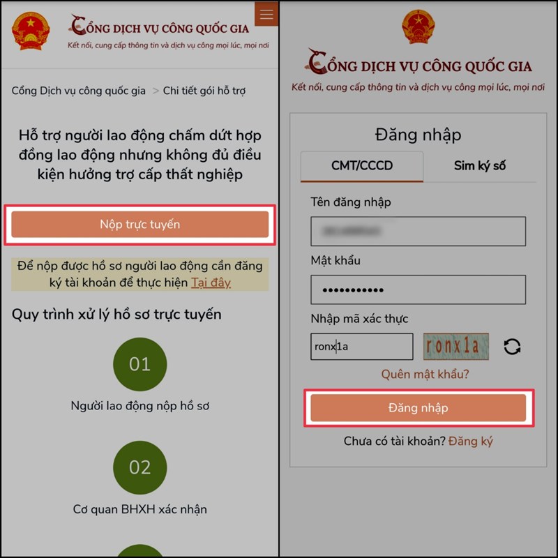 Nộp hồ sơ trợ cấp thất nghiệp online Nộp hồ sơ trợ cấp thất nghiệp online