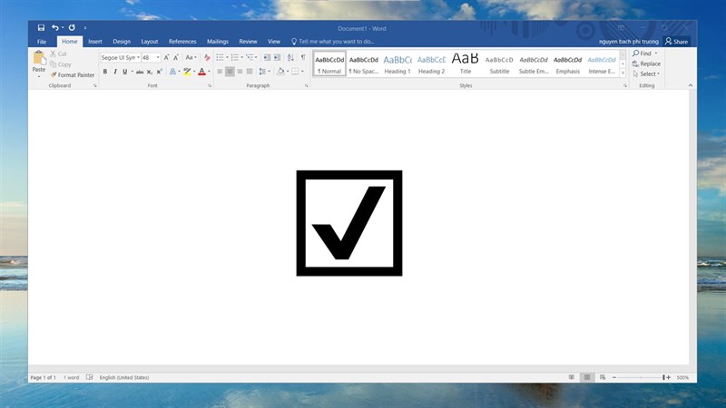 cách tạo ô vuông trong word