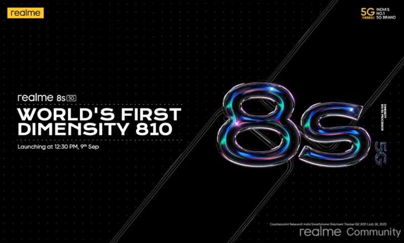Realme 8s 5G được ấn định thời điểm ra mắt
