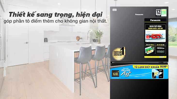 Tủ lạnh Panasonic sở hữu vẻ ngoài sang trọng và hiện đại 