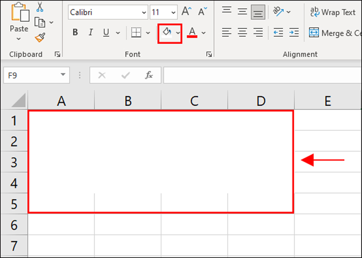 tạo phông trắng trong excel