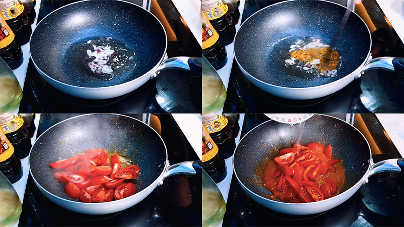 Làm nước cà chua.