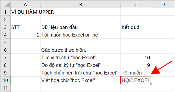 Nhấn phím Enter để hiển thị kết quả.