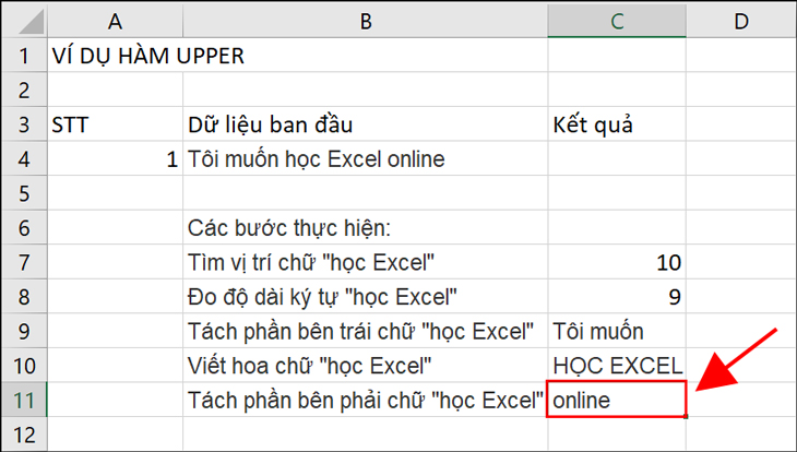 Nhấn phím Enter để hiển thị kết quả.