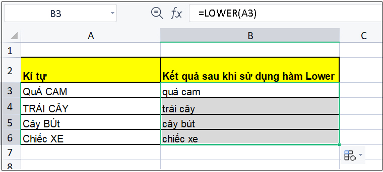 Copy kết quả vào những ô còn lại