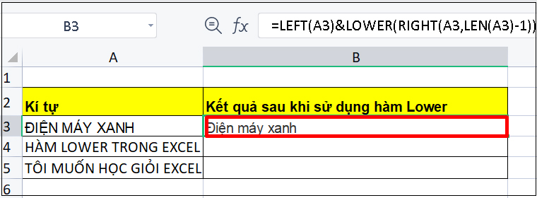 Nhấn Enter và xem kết quả