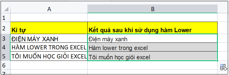 Copy công thức vào những ô còn lại