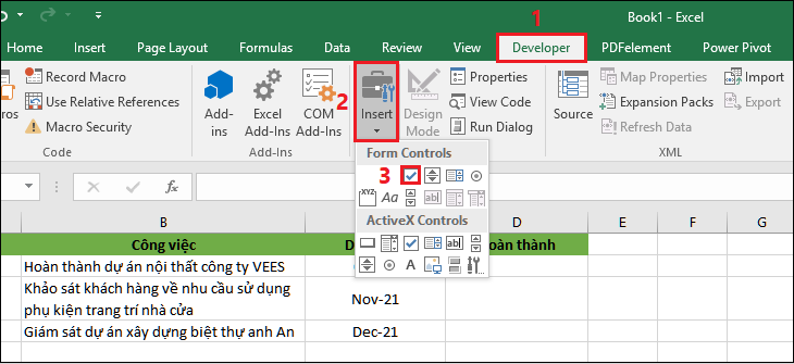 Cách tạo nút tích - checkbox trong Excel dễ dàng, đơn giản nhất