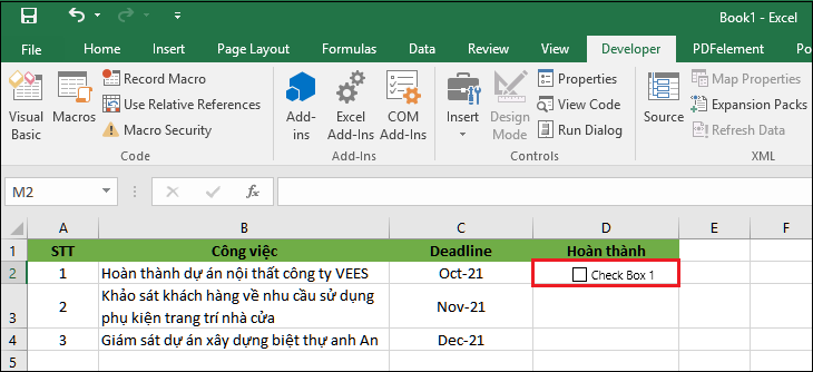 Cách tạo nút tích - checkbox trong Excel dễ dàng, đơn giản nhất