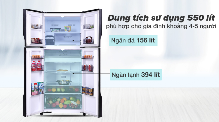 Dung tích sử dụng lên đến 550 lít