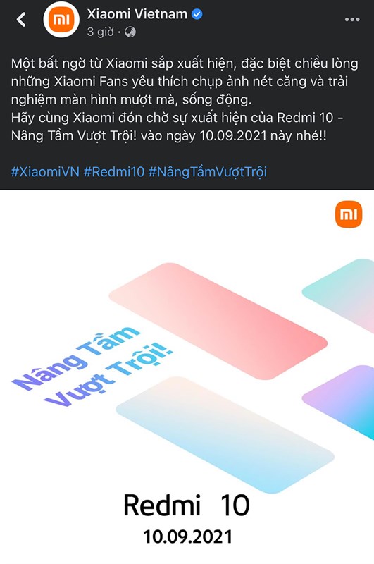 Xiaomi ấn định ngày ra mắt Redmi 10 tại Việt Nam