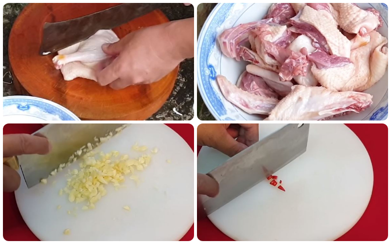 Sơ chế thịt vịt và các nguyên liệu khác