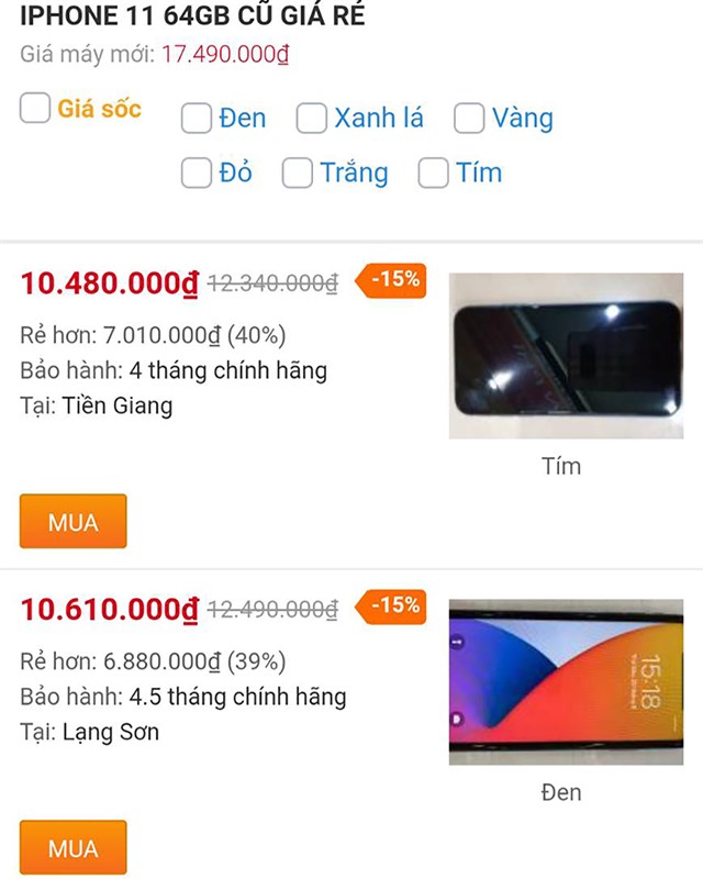 iPhone 11 64GB cũ iPhone 11 64GB cũ