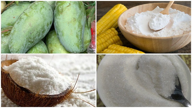 Nguyên liệu làm thạch xoài xanh chua ngọt