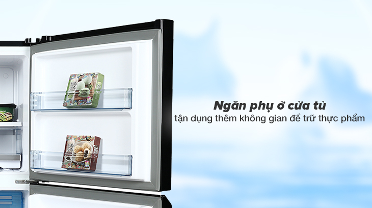 Cửa tủ ngăn đá cũng có thêm 2 ngăn phụ tiện lợi