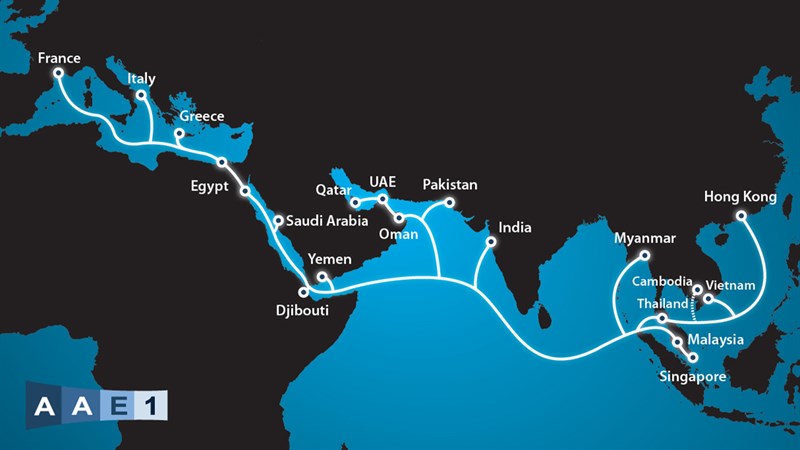 Cáp AAE-1 gặp sự cố, đường truyền Internet bị ảnh hưởng