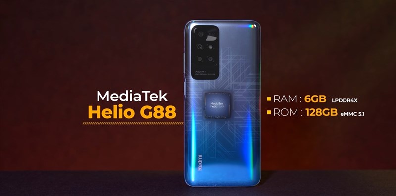 Cung cấp sức mạnh cho Redmi 10 Prime là con chip Helio G88.