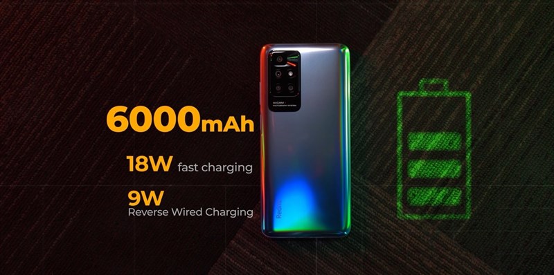  Redmi 10 Prime sẽ được trang bị viên pin 6.000 mAh 