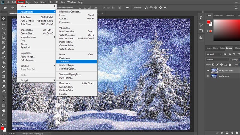 Cách tạo tuyết trong Photoshop