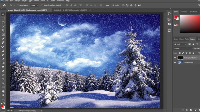 Cách tạo tuyết trong Photoshop