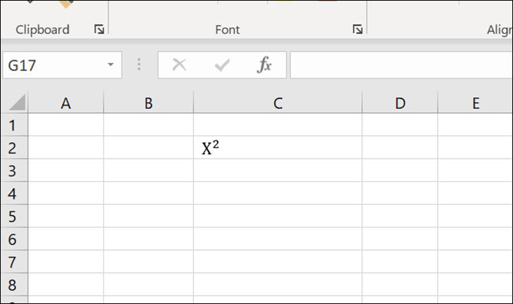 Viết số mũ trong excel