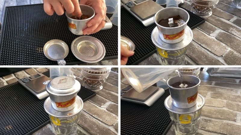 Pha coffe thực hiện bạc xỉu nóng