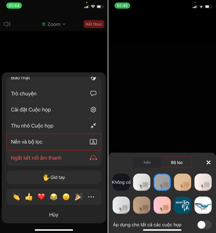 Hướng dẫn cách dùng filter trên Zoom