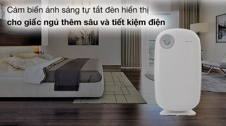 Bộ cảm biến ánh sáng thông minh trên máy lọc không khí để tự động tắt đèn hiển thị vào ban đêm