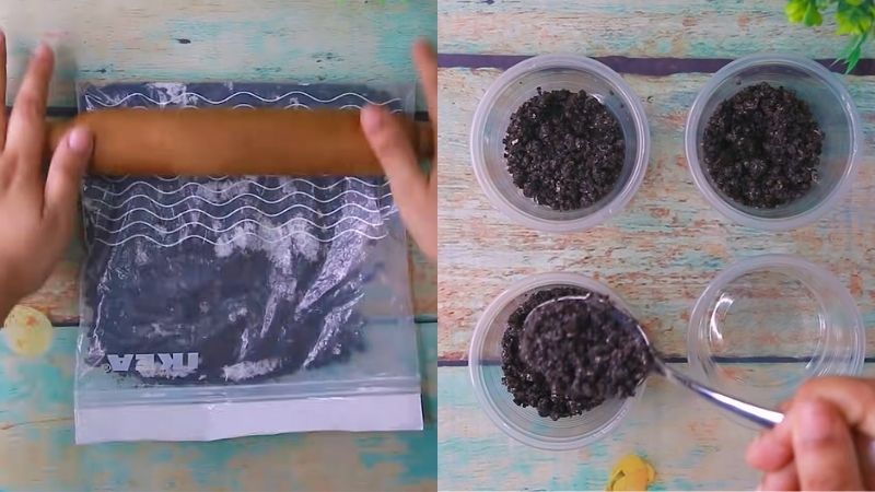 Làm lớp bánh oreo