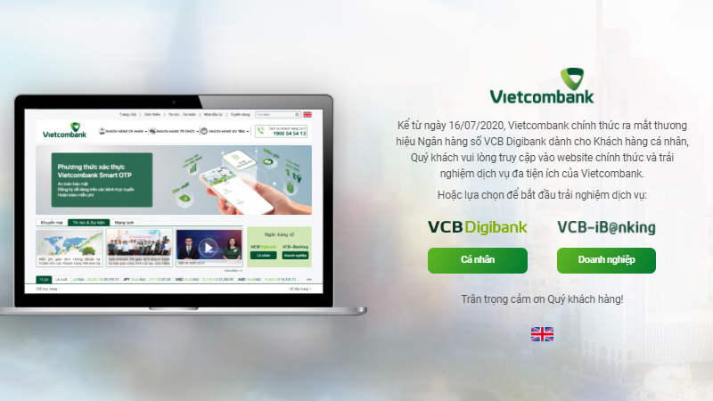 Sao kê ngân hàng Vietcombank trên website