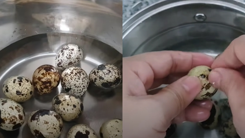 Luộc và bóc vỏ trứng