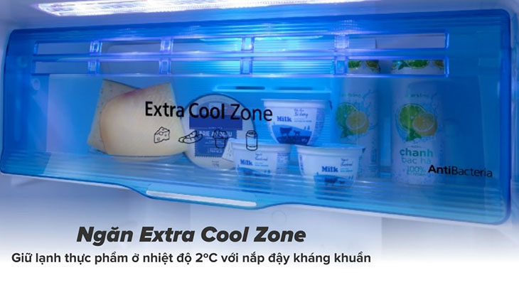 Đánh giá dòng tủ lạnh diệt khuẩn 99.99% Panasonic TL351-381V mới 2021 > Đánh giá chi tiết dòng tủ lạnh Panasonic Inverter TL351-381VG - Ngăn Extra Cool Zone