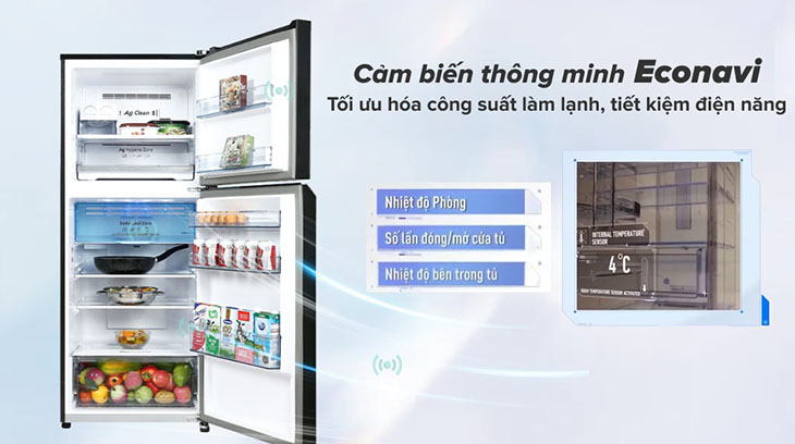 Đánh giá dòng tủ lạnh diệt khuẩn 99.99% Panasonic TL351-381V mới 2021 > Đánh giá chi tiết dòng tủ lạnh Panasonic Inverter TL351-381VG - Econavi