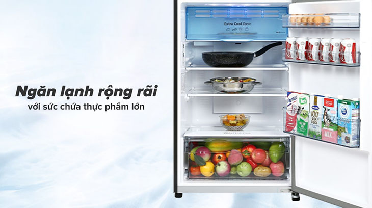 Đánh giá dòng tủ lạnh diệt khuẩn 99.99% Panasonic TL351-381V mới 2021 > Đánh giá chi tiết dòng tủ lạnh Panasonic Inverter TL351-381VG - Ngăn lạnh