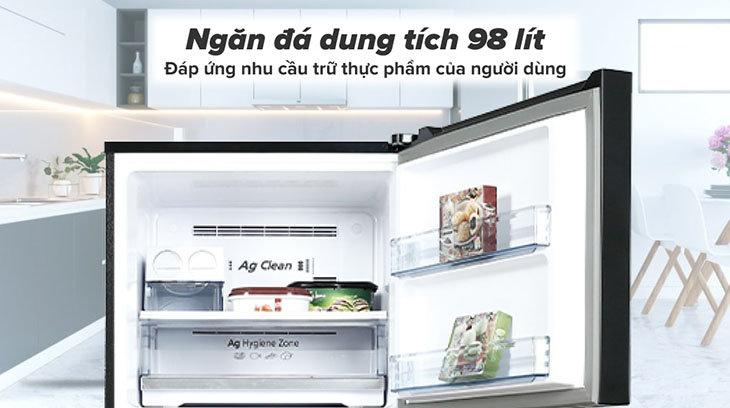 Đánh giá dòng tủ lạnh diệt khuẩn 99.99% Panasonic TL351-381V mới 2021 > Đánh giá chi tiết dòng tủ lạnh Panasonic Inverter TL351-381VG - Dung tích ngăn đá