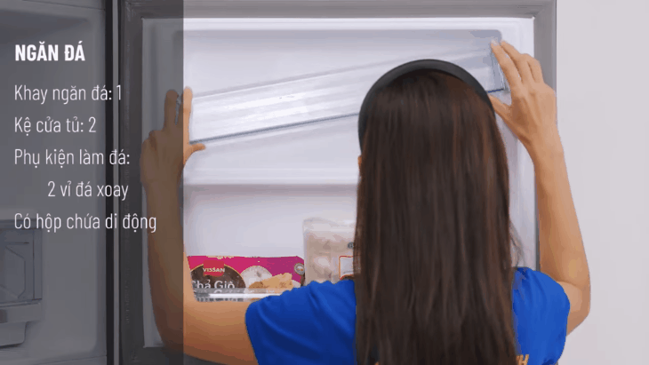 Đánh giá dòng tủ lạnh diệt khuẩn 99.99% Panasonic TL351-381V mới 2021 > Đánh giá chi tiết dòng tủ lạnh Panasonic Inverter TL351-381VG - Khay cửa tủ ngăn đá