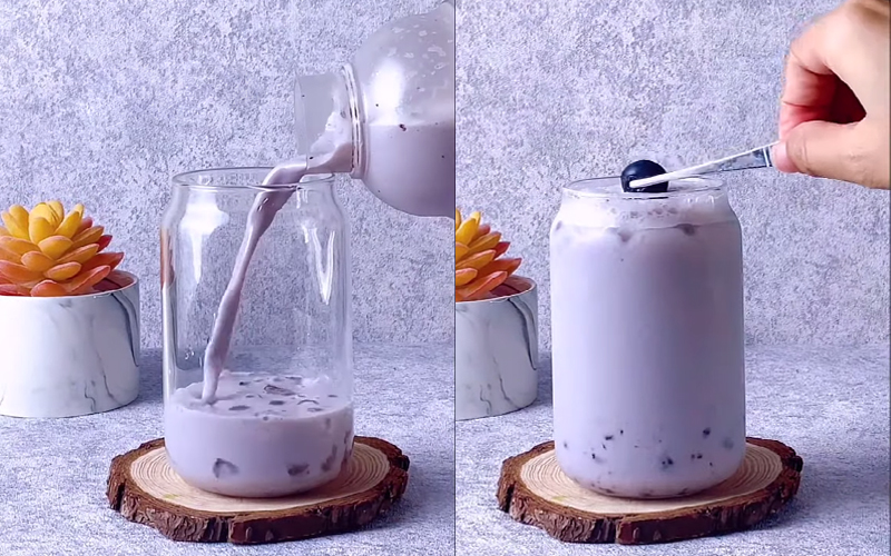 Trang trí ly trà sữa việt quất theo cách  riêng của bạn