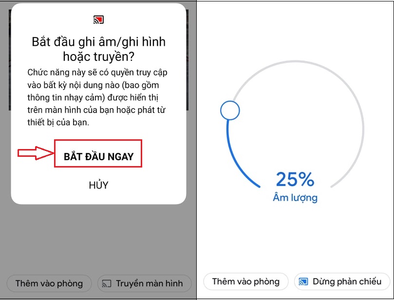 Cách học online qua ứng dụng Zoom kết nối với tivi chiếu nội dung lên màn hình lớn > Chọn Bắt đầu ngay
