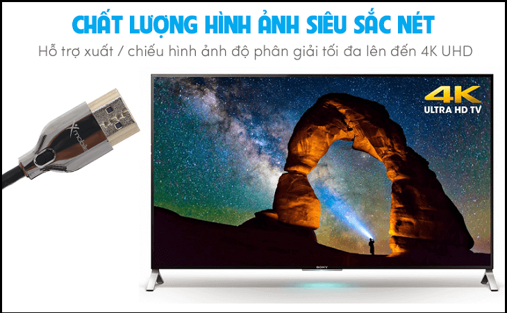 Cách học online qua ứng dụng Zoom kết nối với tivi chiếu nội dung lên màn hình lớn > Cáp HDMI 2.0 Slim 2m Xmobile DS139-2TB Đen Bạc
