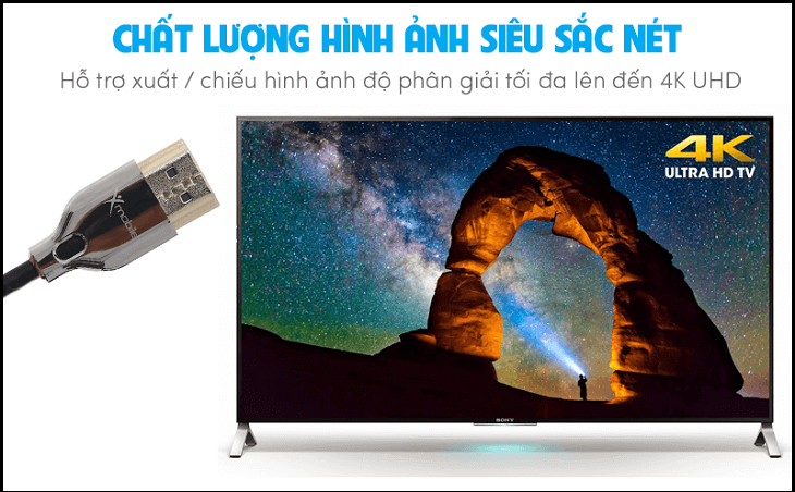 Cáp HDMI 2.0 Slim 2m Xmobile DS139-2TB Đen Bạc