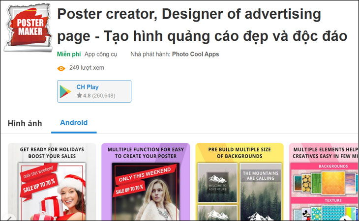Poster creator, Designer of advertising page