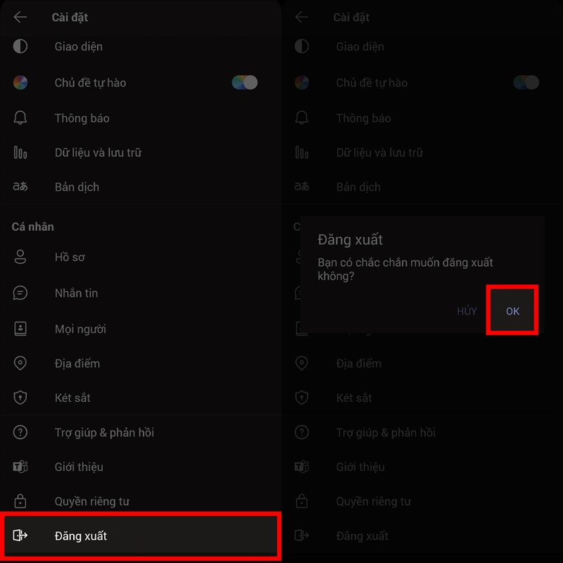 Cách đăng xuất Teams